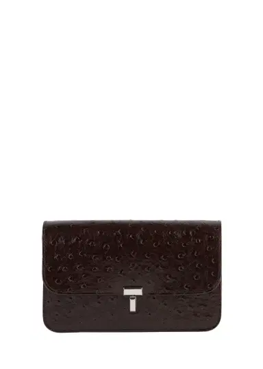 TOTEME T-Lock Ostrich-Embossed Leather Crossbody Bag | Thumbnail 1 TOTEME T-Lock Ostrich-Embossed Leather Crossbody Bag | Thumbnail 1