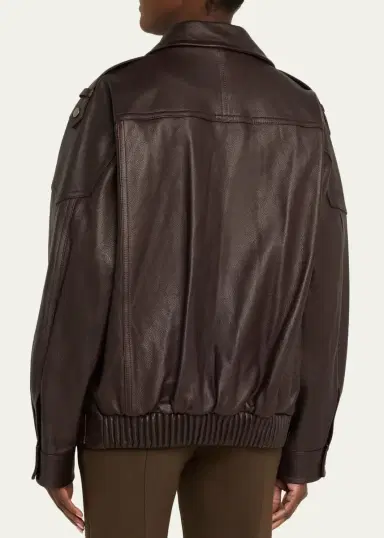 Vince Oversized Leather Aviator Jacket | Thumbnail 3