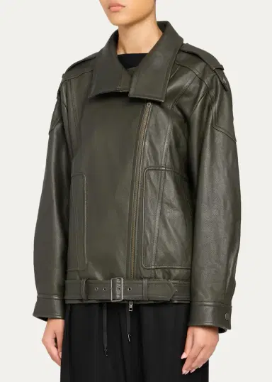 Vince Oversized Leather Aviator Jacket | Thumbnail 8