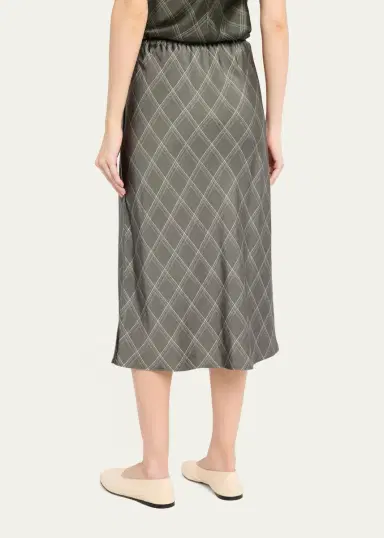 Vince Diamond Plaid Midi Skirt | Thumbnail 3