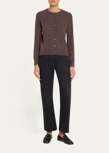 MAJESTIC FILATURES Cashmere Button-Front Crewneck Cardigan | Thumbnail 2
