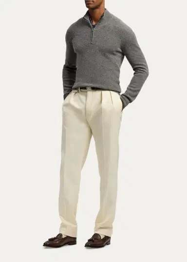 Ralph Lauren Purple Label Men's Textured Cashmere Quarter-Zip Sweater | Thumbnail 2
