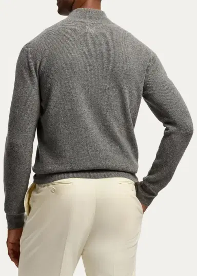 Ralph Lauren Purple Label Men's Textured Cashmere Quarter-Zip Sweater | Thumbnail 3
