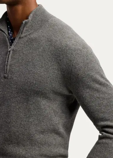 Ralph Lauren Purple Label Men's Textured Cashmere Quarter-Zip Sweater | Thumbnail 5