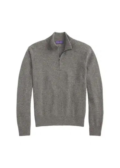 Ralph Lauren Purple Label Men's Textured Cashmere Quarter-Zip Sweater | Thumbnail 1