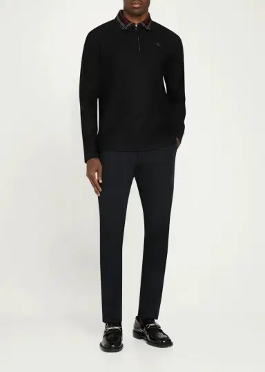 Burberry Men's Pelham Half-Zip Polo Sweater | Thumbnail 2