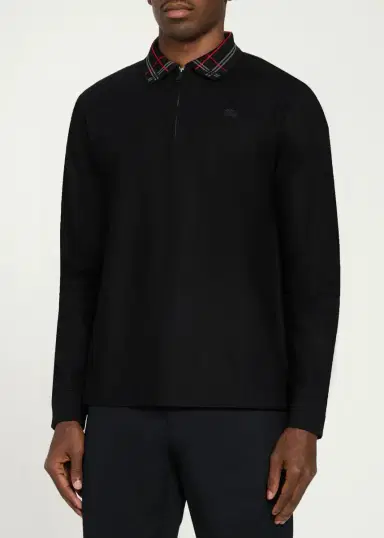 Burberry Men's Pelham Half-Zip Polo Sweater | Thumbnail 4