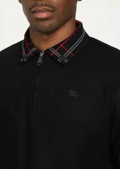 Burberry Men's Pelham Half-Zip Polo Sweater | Thumbnail 5