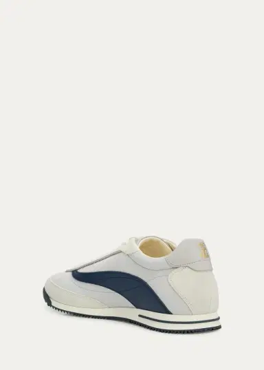 Brunello Cucinelli Men's Techno Textile and Nubuck Low-Top Sneakers | Thumbnail 2