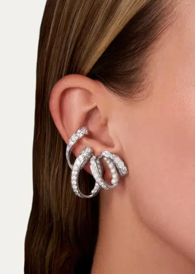 Reza Ruban 18K White Gold Diamond and Pearl Earrings | Thumbnail 2 Reza Ruban 18K White Gold Diamond and Pearl Earrings | Thumbnail 2