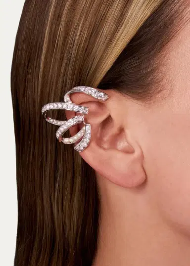 Reza Ruban 18K White Gold Diamond and Pearl Earrings | Thumbnail 3 Reza Ruban 18K White Gold Diamond and Pearl Earrings | Thumbnail 3