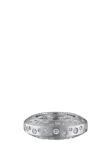 Reza Tour 18K White Gold Diamond Ecrou Satin Ring | Thumbnail 1