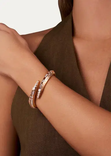 Reza Dune 18K Rose Gold Diamond Eventail Narrow Cuff Bracelet | Thumbnail 2