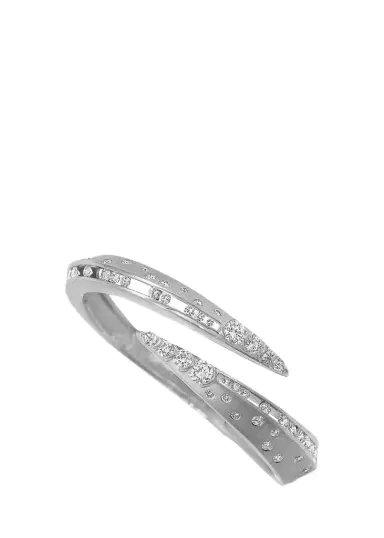 Reza Dune 18K White Gold Diamond Eventail Narrow Cuff Bracelet | Thumbnail 1