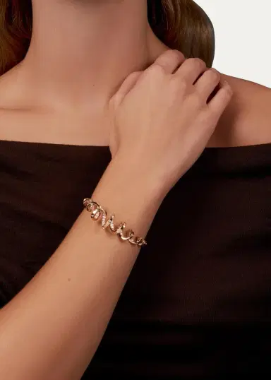Reza Ruban 18K Rose Gold Diamond Narrow Bracelet | Thumbnail 2