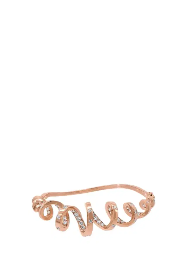 Reza Ruban 18K Rose Gold Diamond Narrow Bracelet