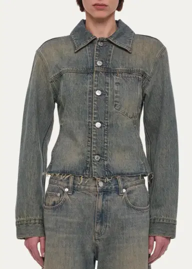 Helmut Lang Raw Hem Denim Trucker Jacket | Thumbnail 4 Helmut Lang Raw Hem Denim Trucker Jacket | Thumbnail 4