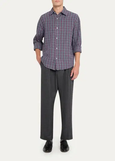 Massimo Alba Men's Plaid Cotton Button-Front Shirt | Thumbnail 2