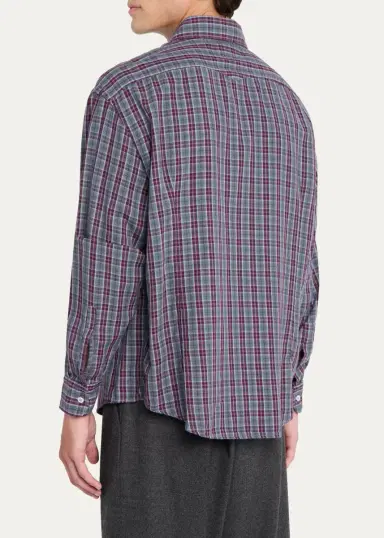 Massimo Alba Men's Plaid Cotton Button-Front Shirt | Thumbnail 3
