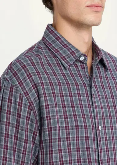 Massimo Alba Men's Plaid Cotton Button-Front Shirt | Thumbnail 5