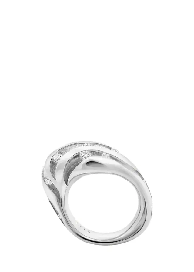 Reza Moon 18K White Gold Diamond Drift Ring