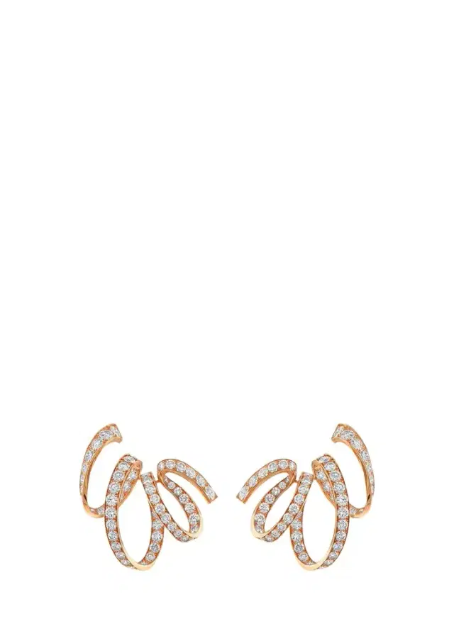 Reza Ruban 18K Rose Gold Diamond Earrings
