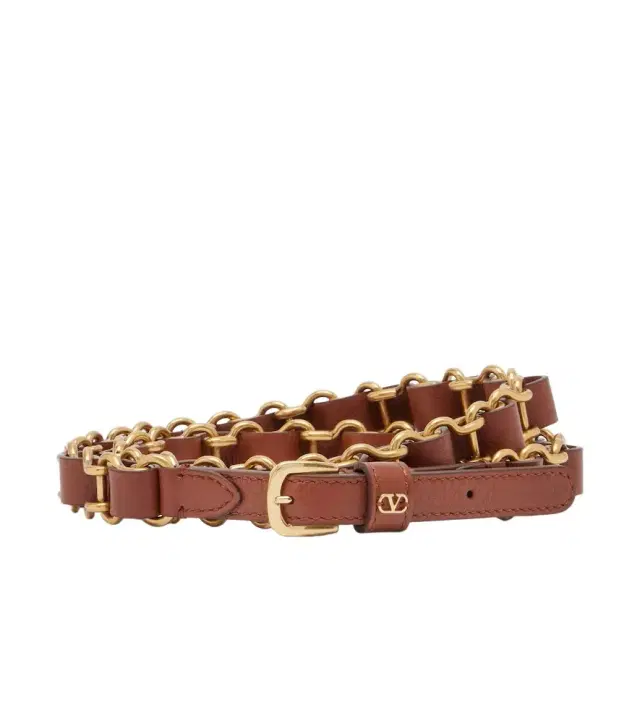Valentino Garavani VLogo chain and leather belt