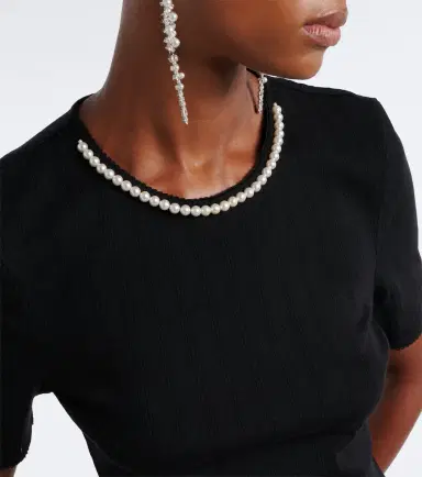 Simone Rocha Embellished pointelle-knit cotton top | Thumbnail 4 Simone Rocha Embellished pointelle-knit cotton top | Thumbnail 4