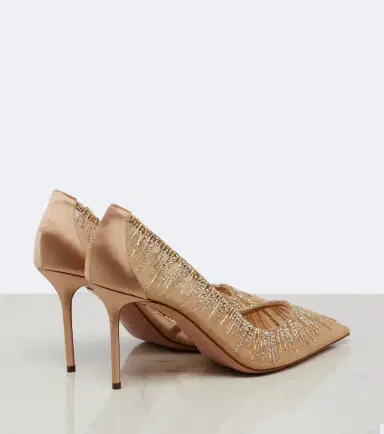 Aquazzura Soft Sky embellished tulle and satin pumps | Thumbnail 4 Aquazzura Soft Sky embellished tulle and satin pumps | Thumbnail 4