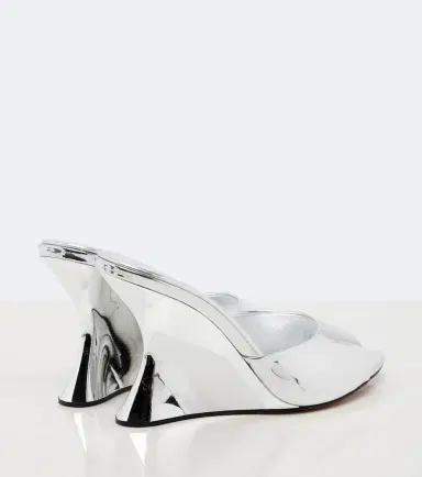 Aquazzura Bisous mirrored leather wedge mules | Thumbnail 2 Aquazzura Bisous mirrored leather wedge mules | Thumbnail 2
