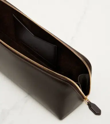 Alaïa Alaïa Delta Small leather clutch | Thumbnail 4