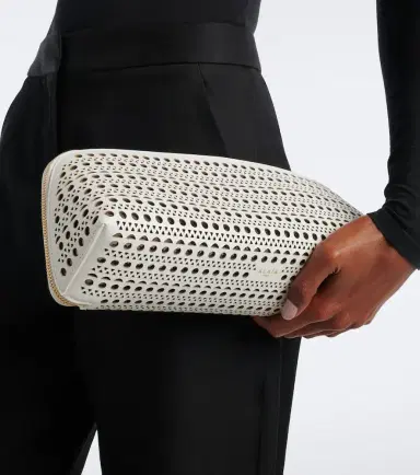 Alaïa Alaïa Delta Small leather clutch | Thumbnail 5