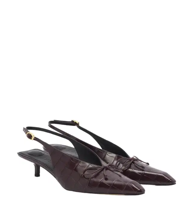 Jacquemus Cubisto croc-effect leather slingback pumps