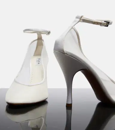 Alaïa Alaïa Grosgrain-trimmed mesh pumps | Thumbnail 3 Alaïa Alaïa Grosgrain-trimmed mesh pumps | Thumbnail 3