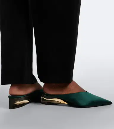 Alaïa Alaïa Invisible satin wedge mules | Thumbnail 5