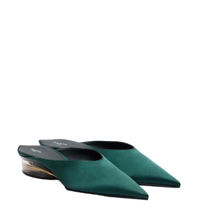 Alaïa Alaïa Invisible satin wedge mules