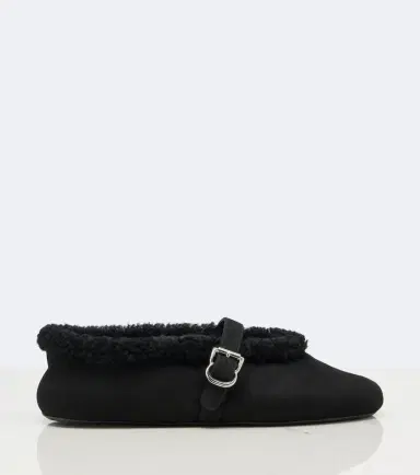 Alaïa Alaïa Shearling-trimmed suede Mary Jane flats | Thumbnail 4 Alaïa Alaïa Shearling-trimmed suede Mary Jane flats | Thumbnail 4