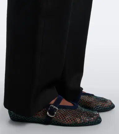 Alaïa Alaïa Embellished suede-trimmed Mary Jane flats | Thumbnail 5 Alaïa Alaïa Embellished suede-trimmed Mary Jane flats | Thumbnail 5