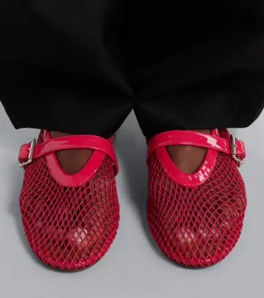 Alaïa Alaïa Leather-trimmed fishnet Mary Jane flats | Thumbnail 5 Alaïa Alaïa Leather-trimmed fishnet Mary Jane flats | Thumbnail 5