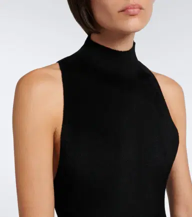 Alaïa Alaïa Asymmetric ruffled velvet midi dress | Thumbnail 2