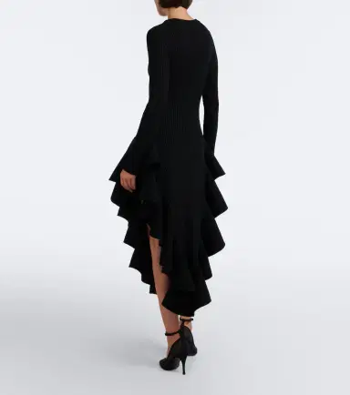 Alaïa Alaïa Ruffled wool-blend midi dress | Thumbnail 2