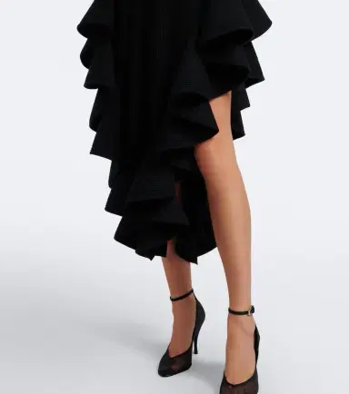 Alaïa Alaïa Ruffled wool-blend midi dress | Thumbnail 3