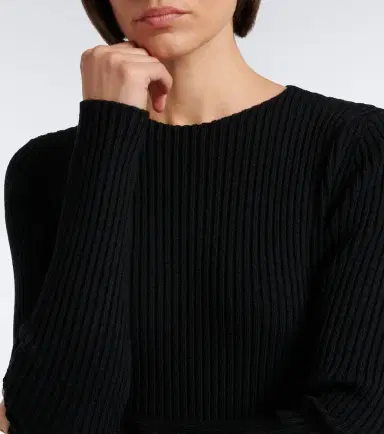 Alaïa Alaïa Ruffled wool-blend midi dress | Thumbnail 4
