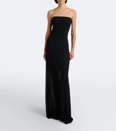 Alaïa Alaïa Strapless jersey and mesh maxi dress | Thumbnail 2