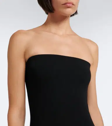 Alaïa Alaïa Strapless jersey and mesh maxi dress | Thumbnail 4