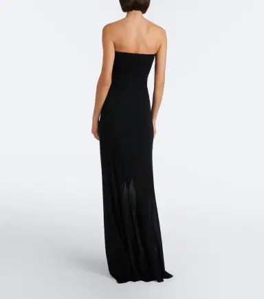 Alaïa Alaïa Strapless jersey and mesh maxi dress | Thumbnail 5