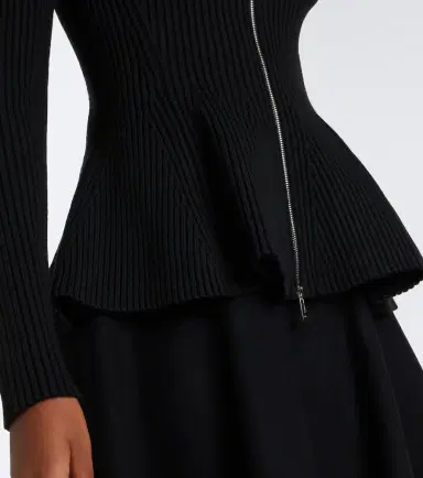 Alaïa Alaïa Peplum wool-blend zip-up cardigan | Thumbnail 4