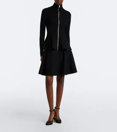 Alaïa Alaïa Peplum wool-blend zip-up cardigan | Thumbnail 5
