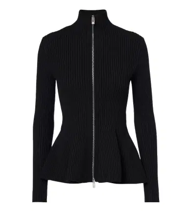 Alaïa Alaïa Peplum wool-blend zip-up cardigan | Thumbnail 1