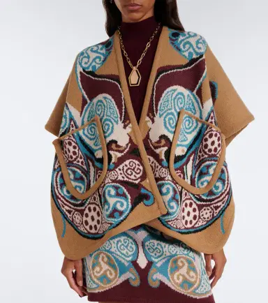 La DoubleJ Alchemy jacquard wool cape | Thumbnail 2